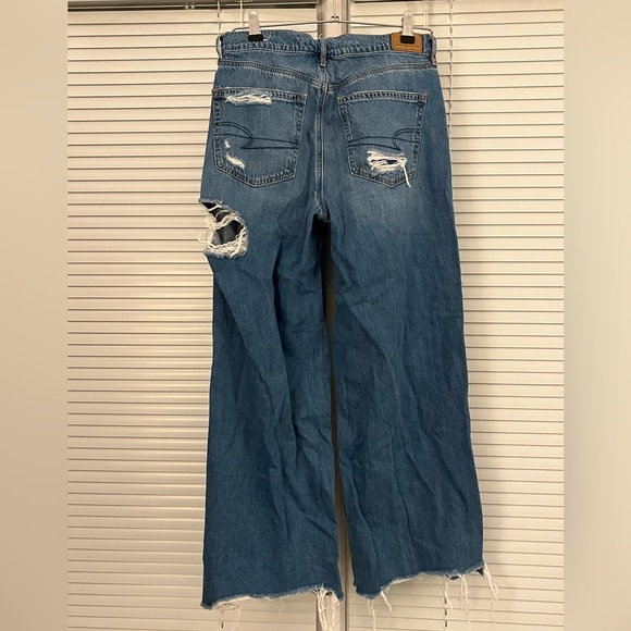 American Eagle Outfitters Distressed Blue Flare Jeans - Picture 2 of 4